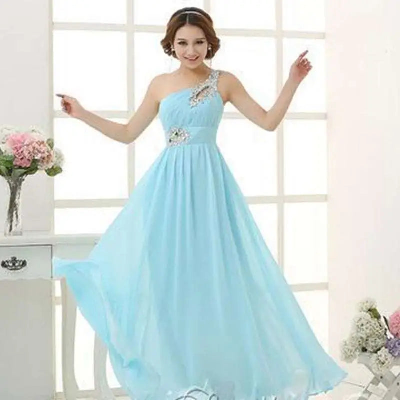 Coral Pink Embellished Chiffon Evening Dress