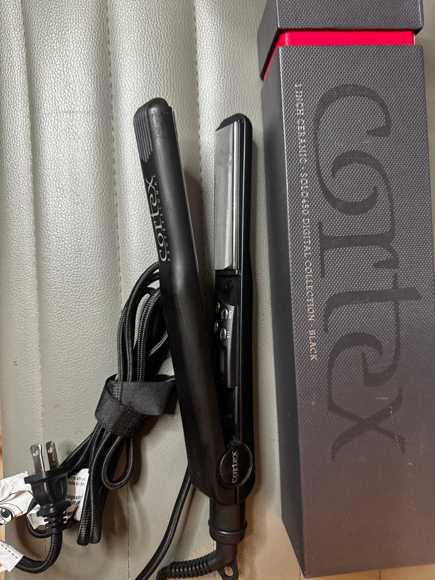 Cortex Solo Digital Analog Ceramic Flat Iron, Black, 1 Inch, 24 Ounce