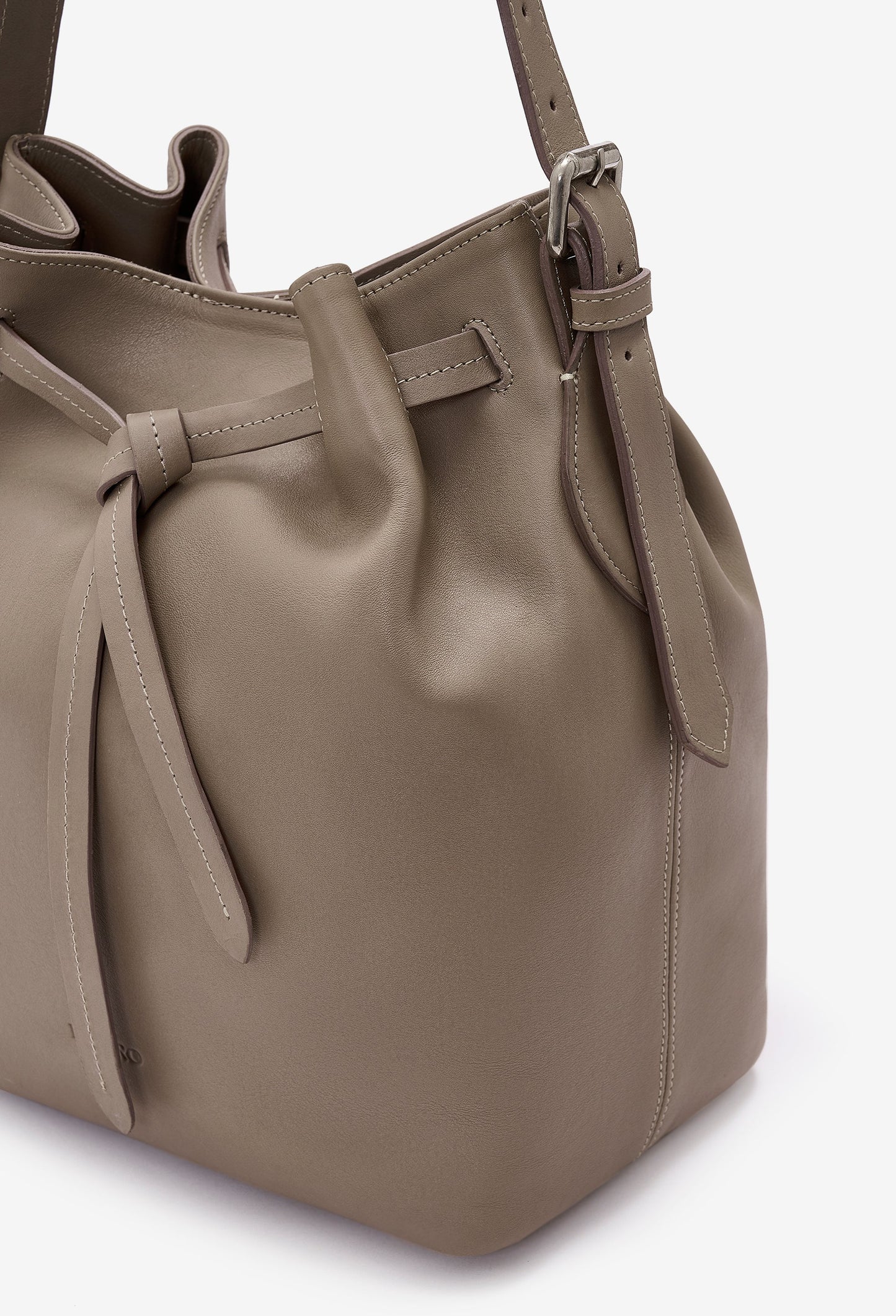 Coya Leather Bucket Bag - Mink-2