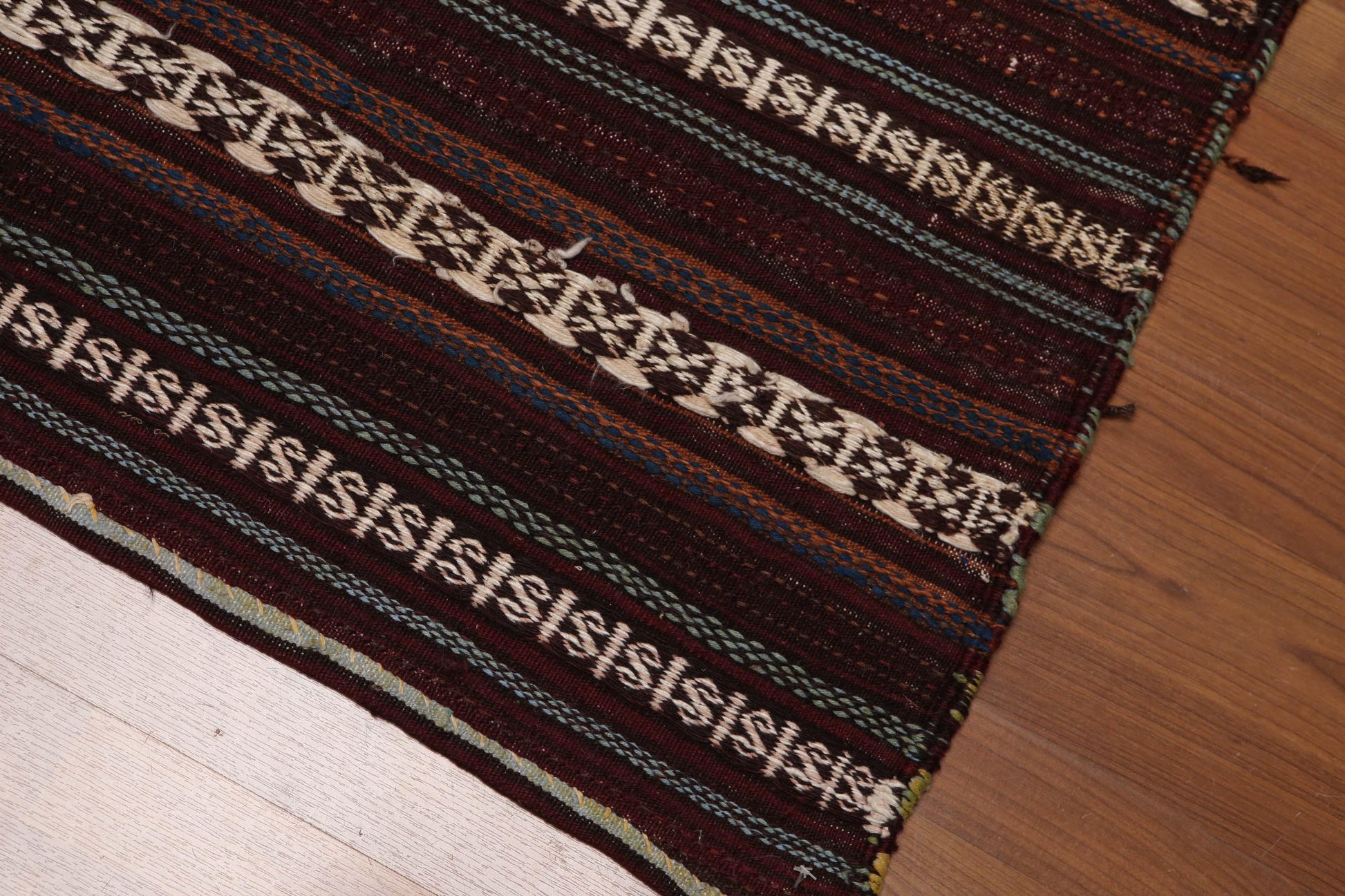 3'8" x 4'8" Hand Woven Afghani Tribal Kilim 100% Wool area rug Rust-4