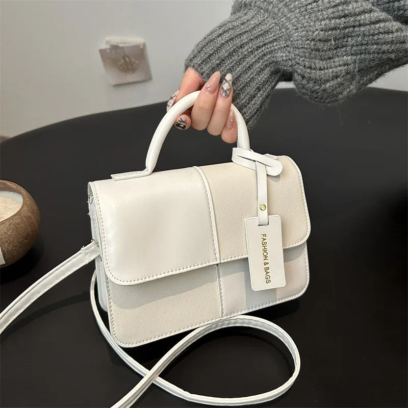 cream pu leather classy handbag