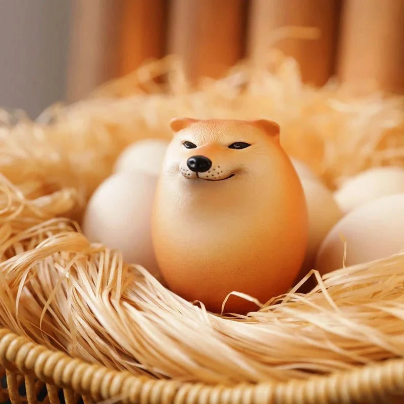 Shiba Inu Egg Ornament | Cute Desk Decoration and Stress Relief Toy