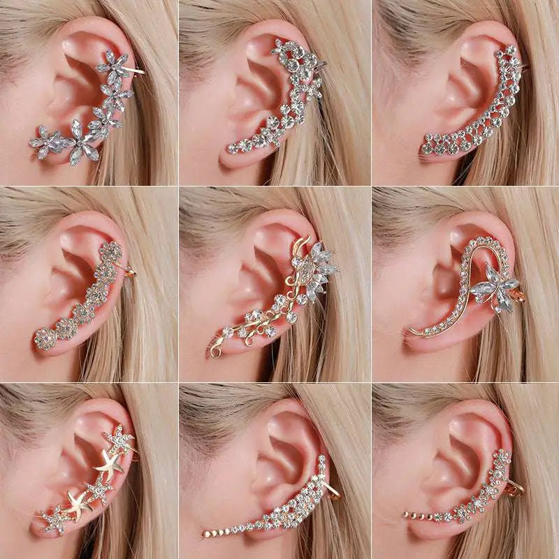 Crystal Butterfly Flower Rhinestone Ear Cuff