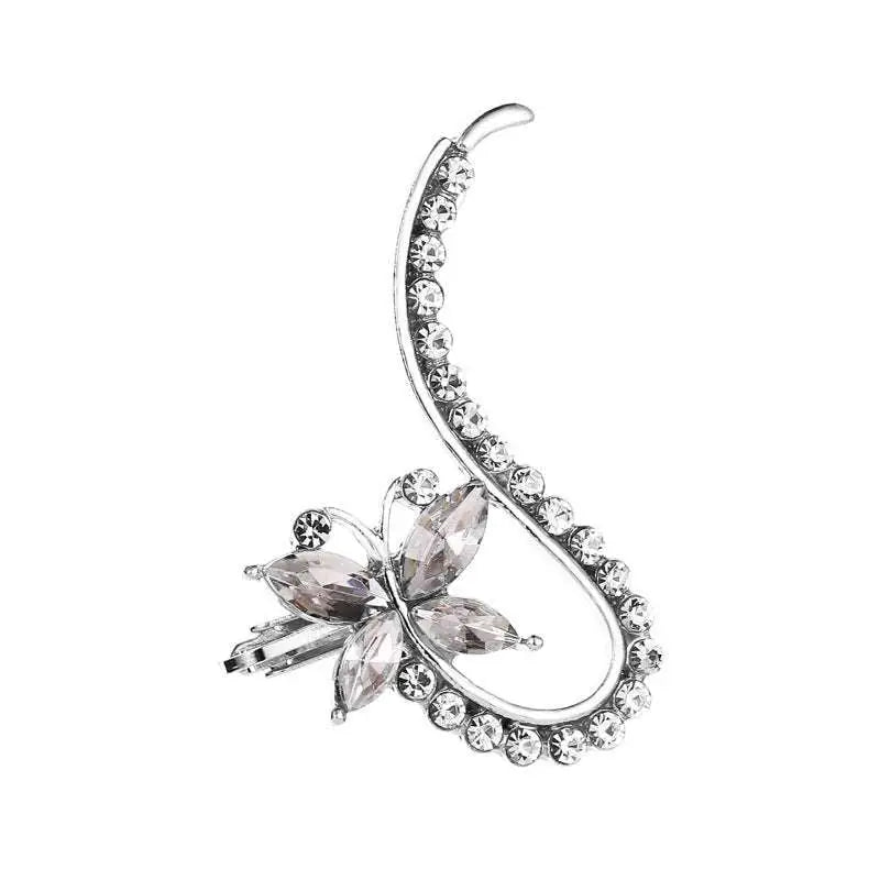 Crystal Butterfly Flower Rhinestone Ear Cuff