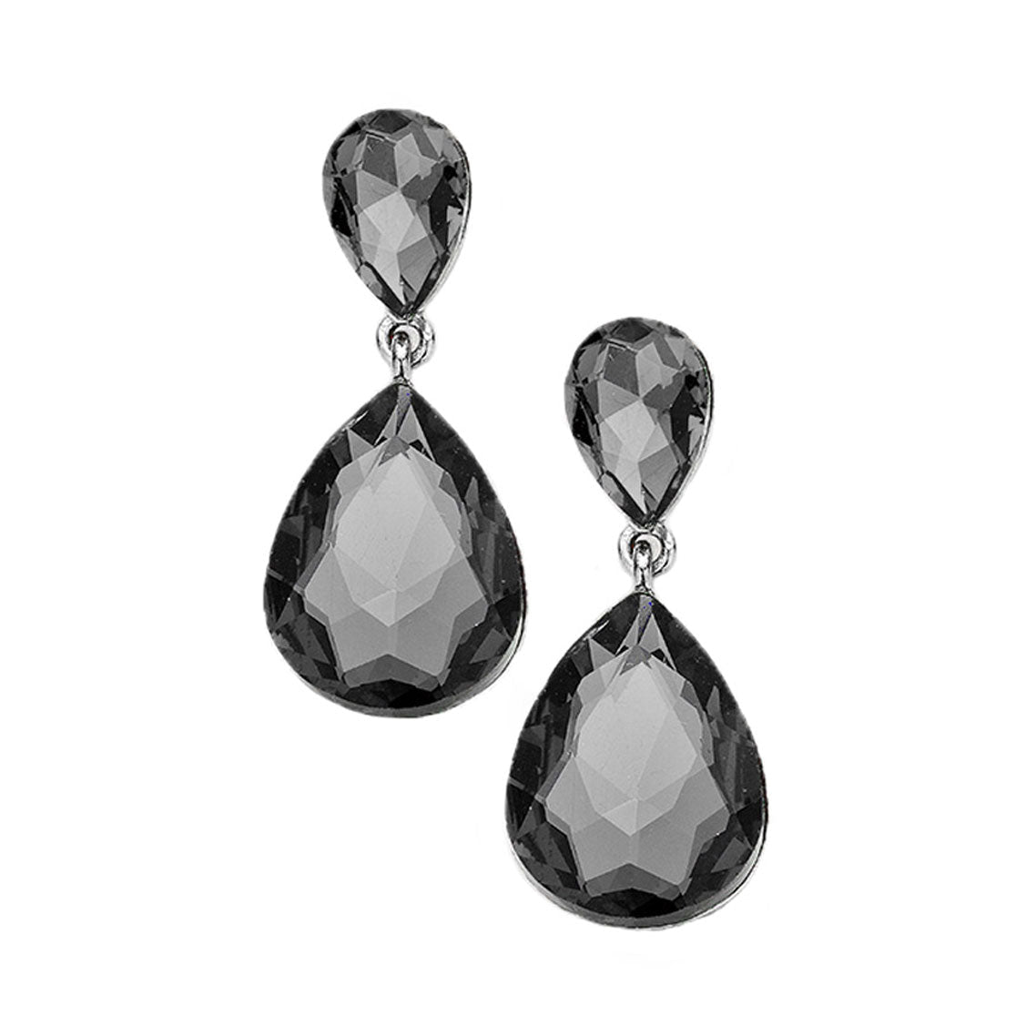 Crystal Double Teardrop Evening Earrings