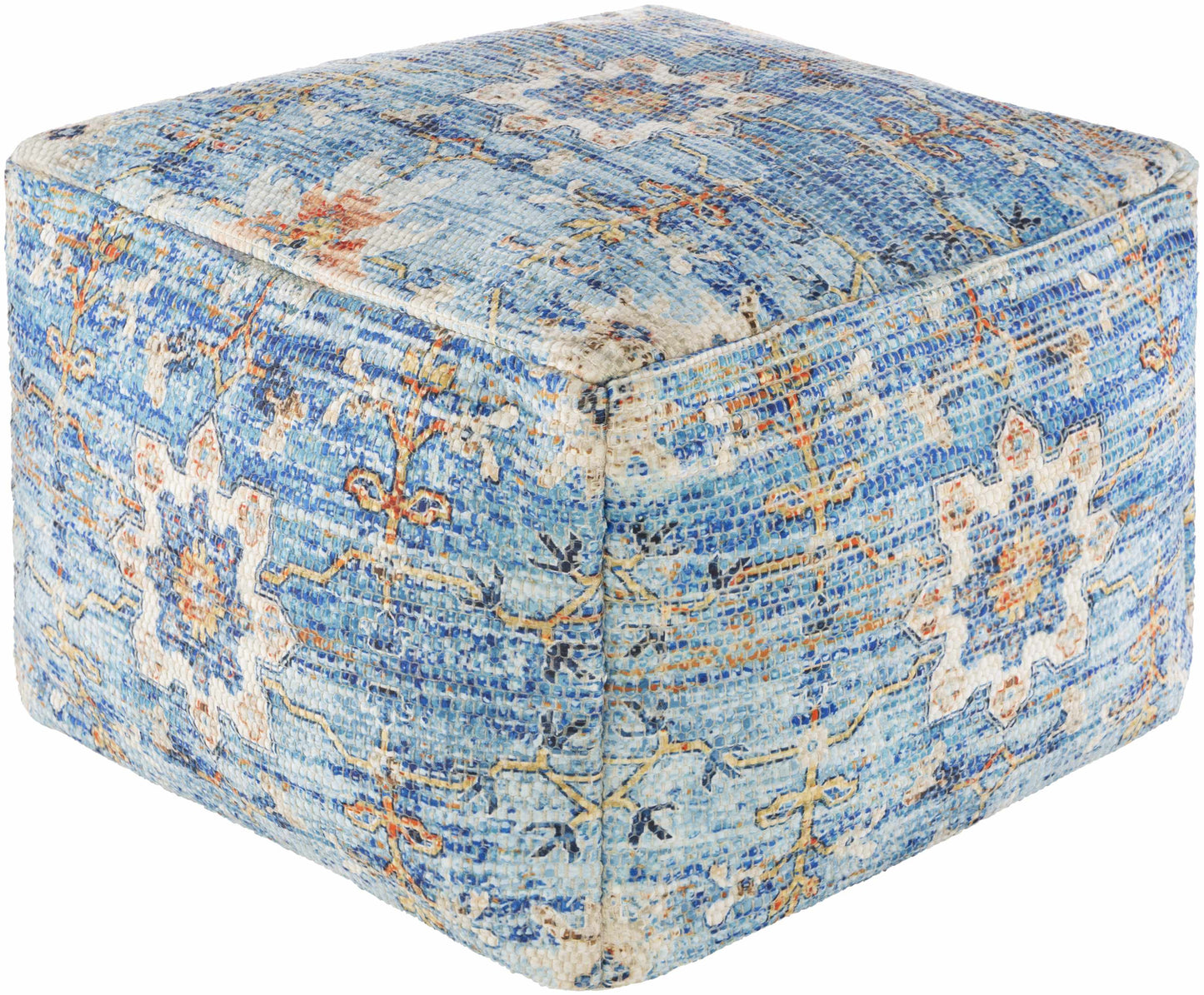 Cuddington Sky Blue Woven Pouf-0