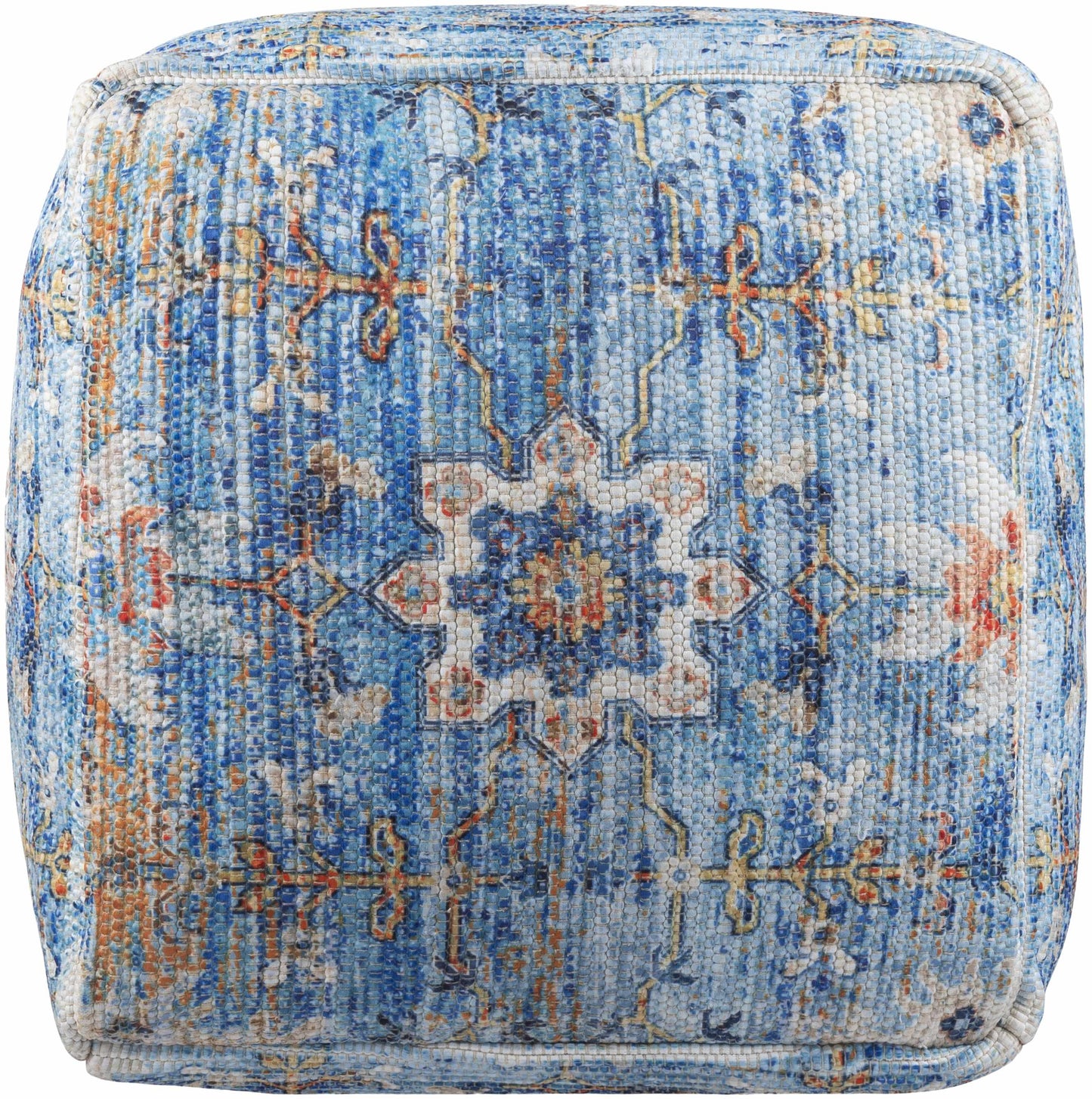 Cuddington Sky Blue Woven Pouf-1