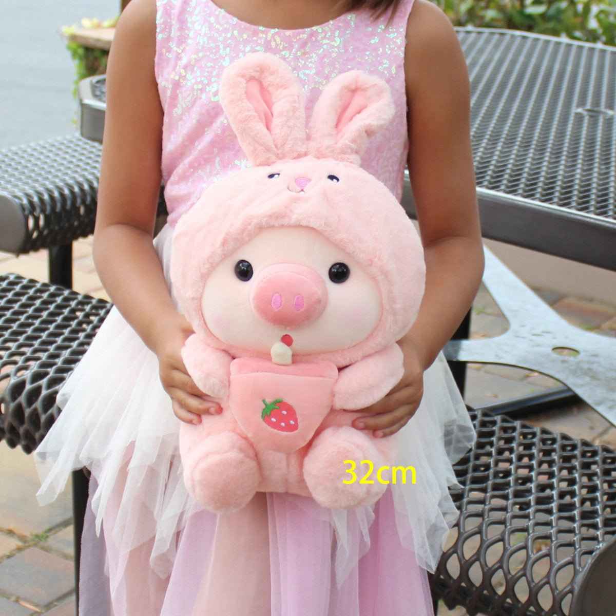 Pig Boba Plush Toy Cute Bubble Tea Stuffed Animal for Kids