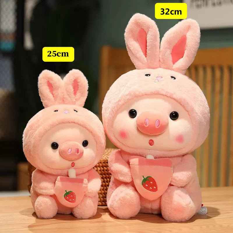 Pig Boba Plush Toy Cute Bubble Tea Stuffed Animal for Kids