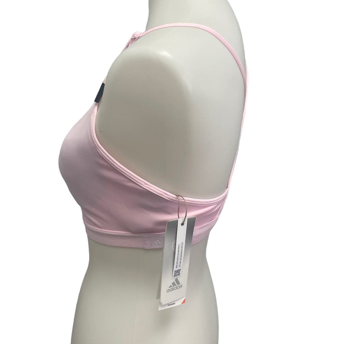 New Adidas Small 36AC Pink Light Support Removeable Pads Training Sports Bra