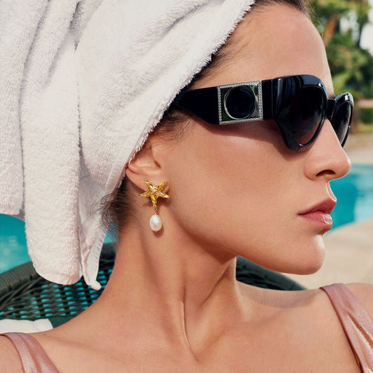 Fashionable Five-pointed Star Pearl Earrings