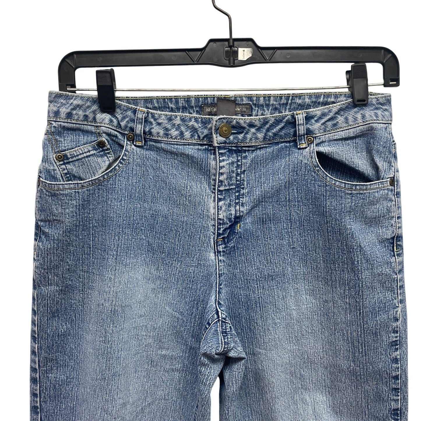 Liz Claiborne Womens Size 12 Straight Leg Stretch Cotton Denim Blue Jeans
