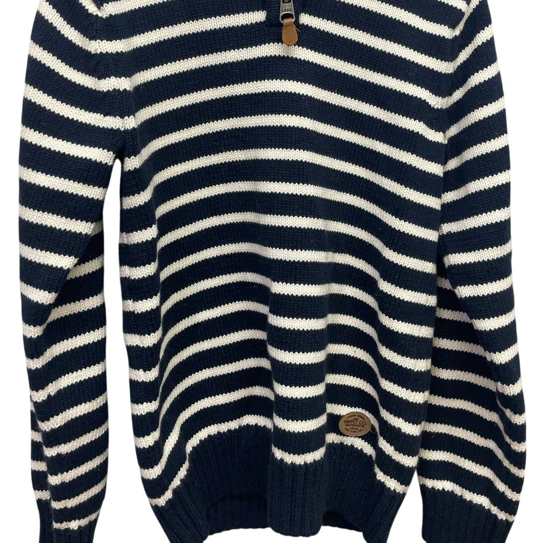 H&M LOGG Boys Medium 8-10 Cotton Navy Long Sleeve 1/4 Zip Pullover Sweater