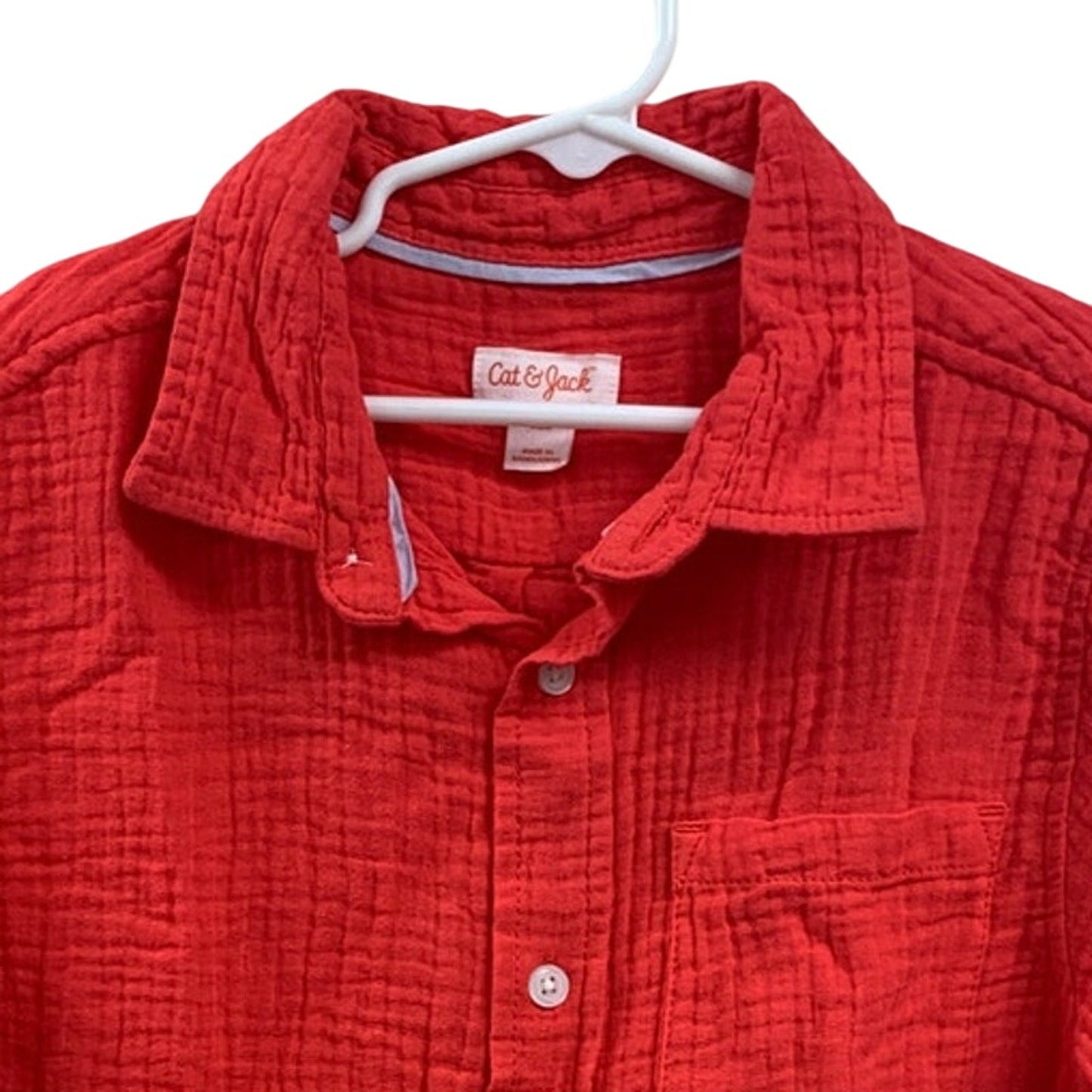 2 New Cat & Jack Boys XL Extra Large Short Sleeve 100% Cotton Button Up Shirts