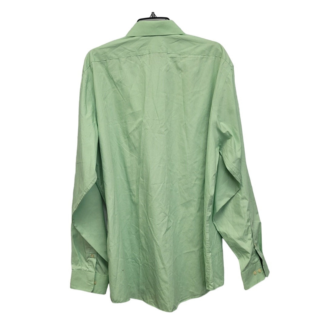Arrow Mens XL Light Green PolyCotton Long Sleeve Button Up Shirt w Front Pocket