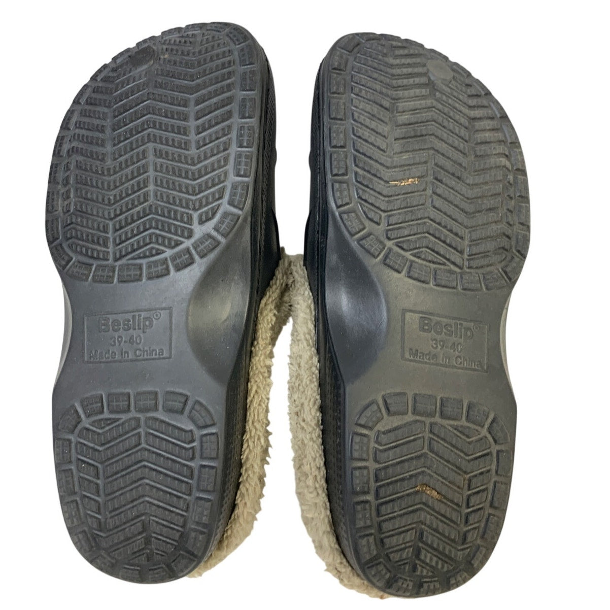 Beslip Womens Size 9 Black Clogs Fur Lined Round Closed Toe Slip On Shoes