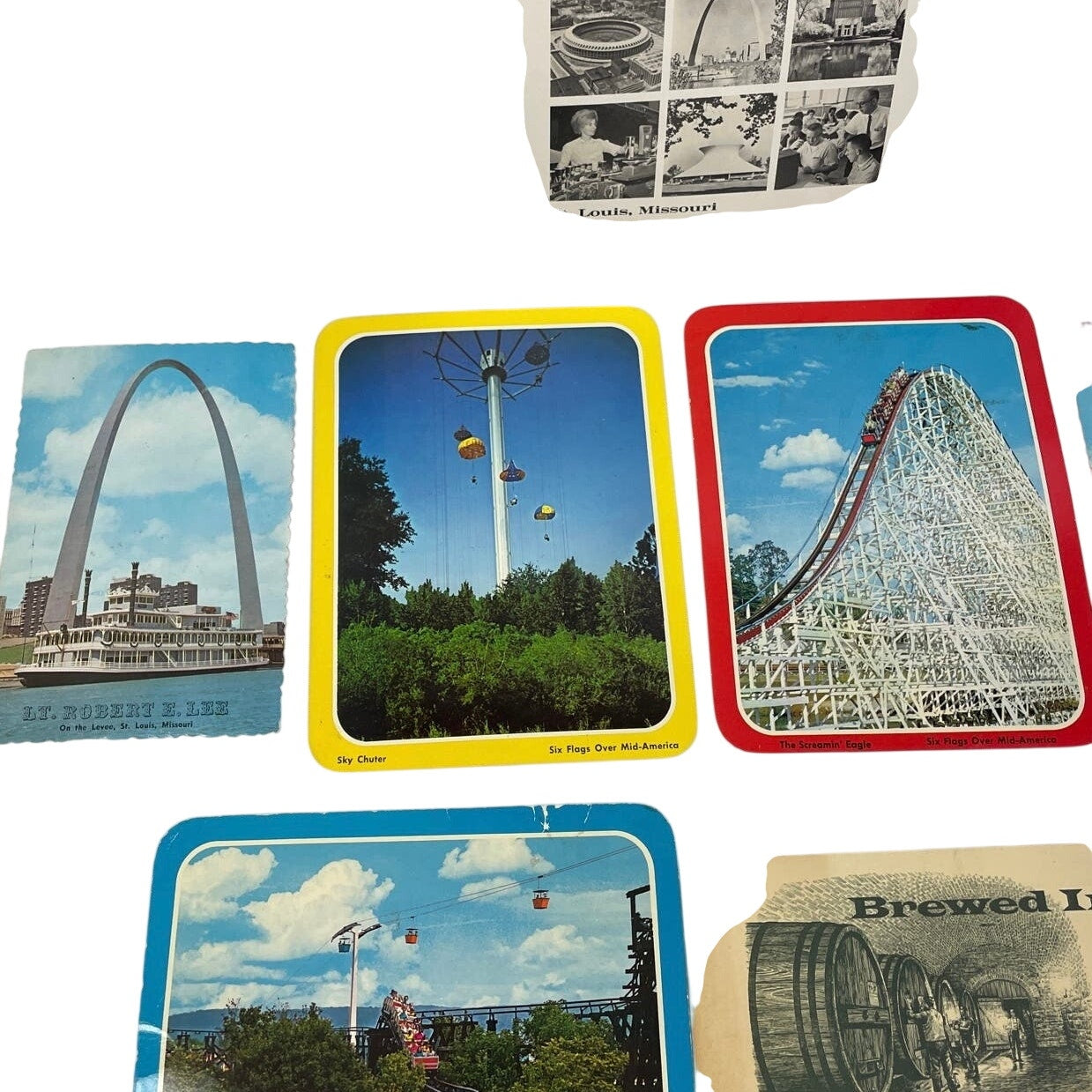 Vintage St Louis Gateway Arch Six Flags Procter & Gamble Falstaff Postcard Lot
