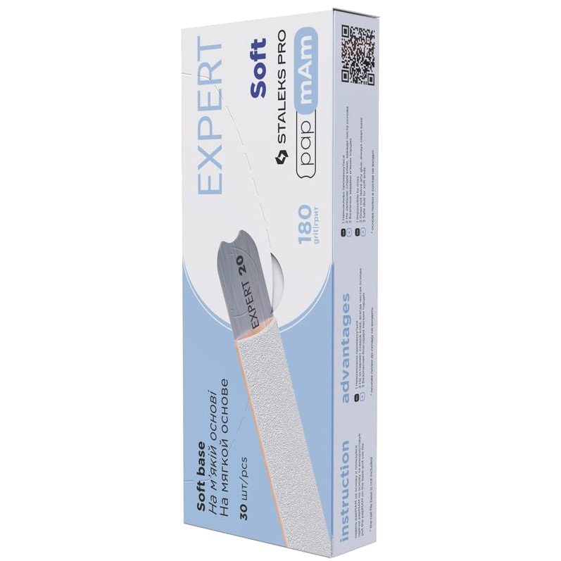 DISPOSABLE FILES PAPMAM FOR STRAIGHT NAIL FILE (SOFT BASE) EXPERT 20 (30 PCS) DFCE-20 W- STALEKS™-3