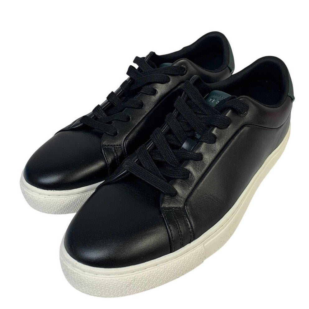 Ted Baker Mens Size 11 Black Leather Sneakers Lace Up Low Top Round Toe Shoes