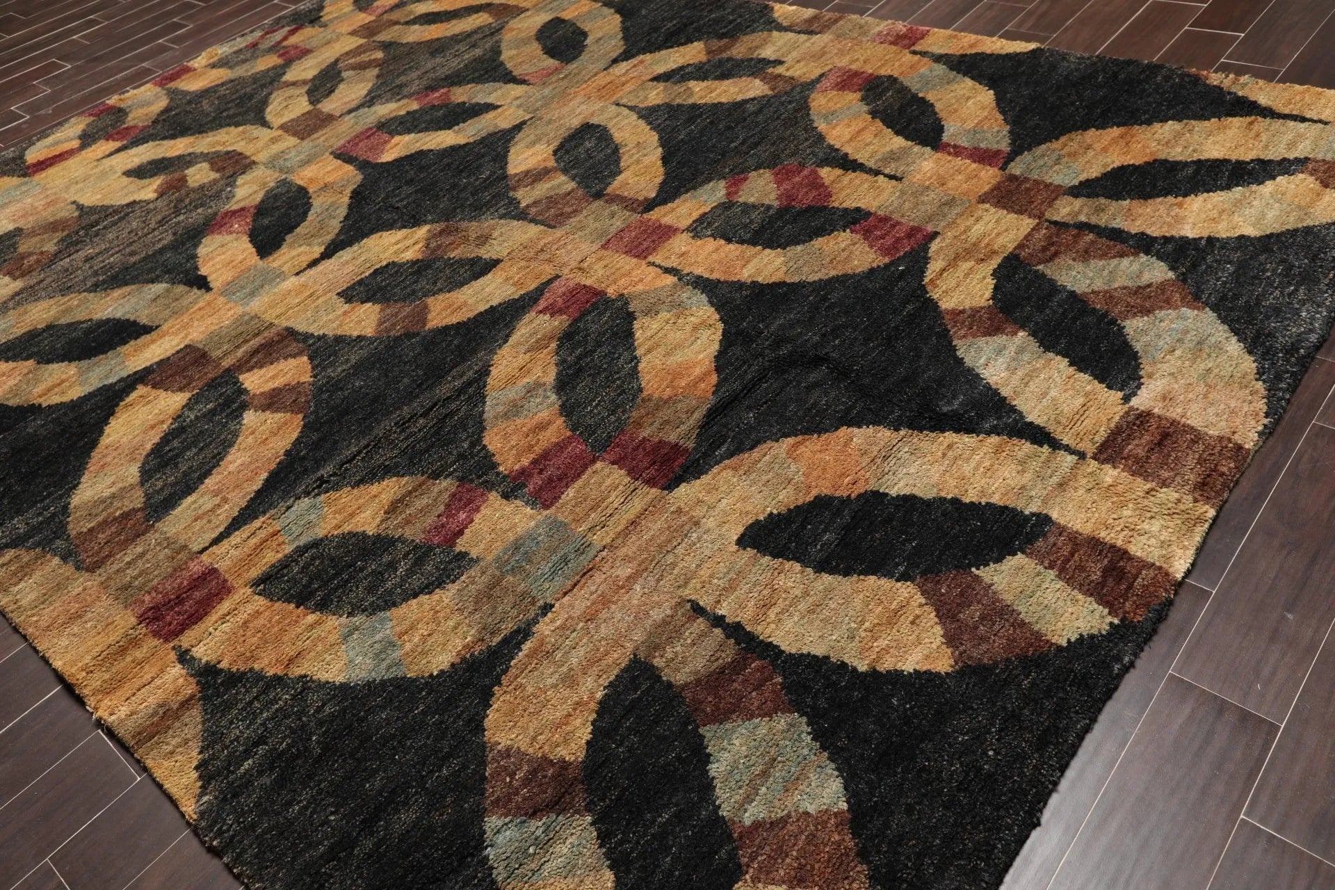 8' x 10' Hand Knotted 100% Jute Thick Pile Oriental Area Rug Modern Charcoal-2