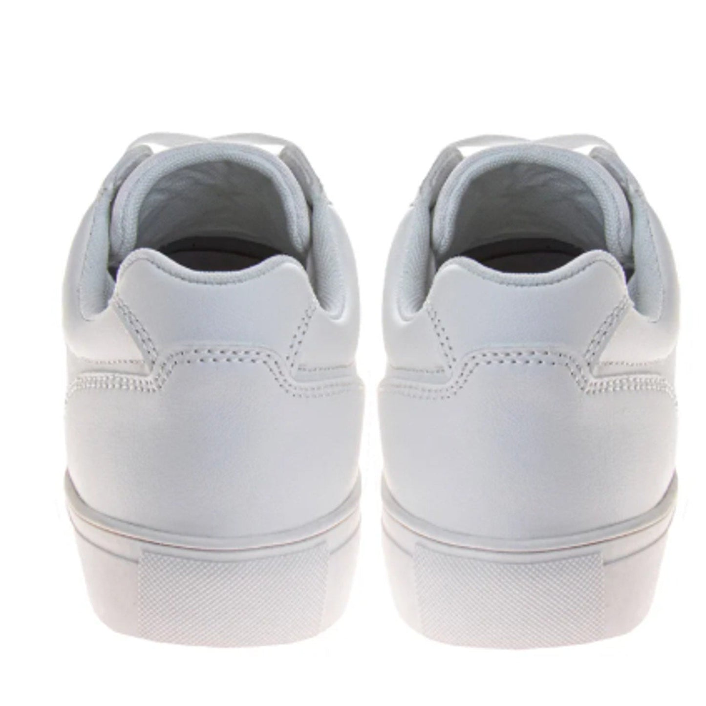 New Perry Ellis Mens Size 10.5 White Faux Leather Lace Up Low Top Sneaker Shoes