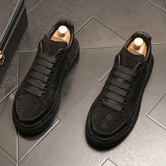 Muffin And Rhinestone Fashion Personality Shoes Male