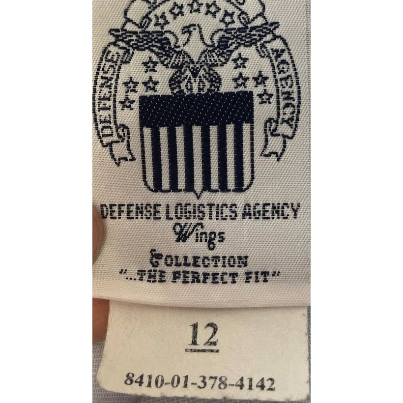 Defense Logistics Agency Wings Womens Size 12 Tuck In Button Down Uniform Shirt