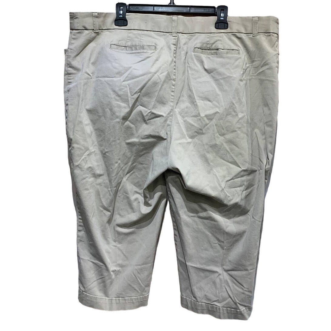 Croft & Barrow 22W Classic Fit Stretch Casual Khaki Capris Pants w Pockets