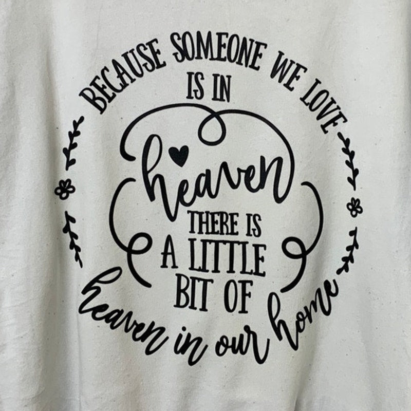 Upcycled Hand Printed Womens Oversized XS Someone in Heaven Soft Sweatshirt