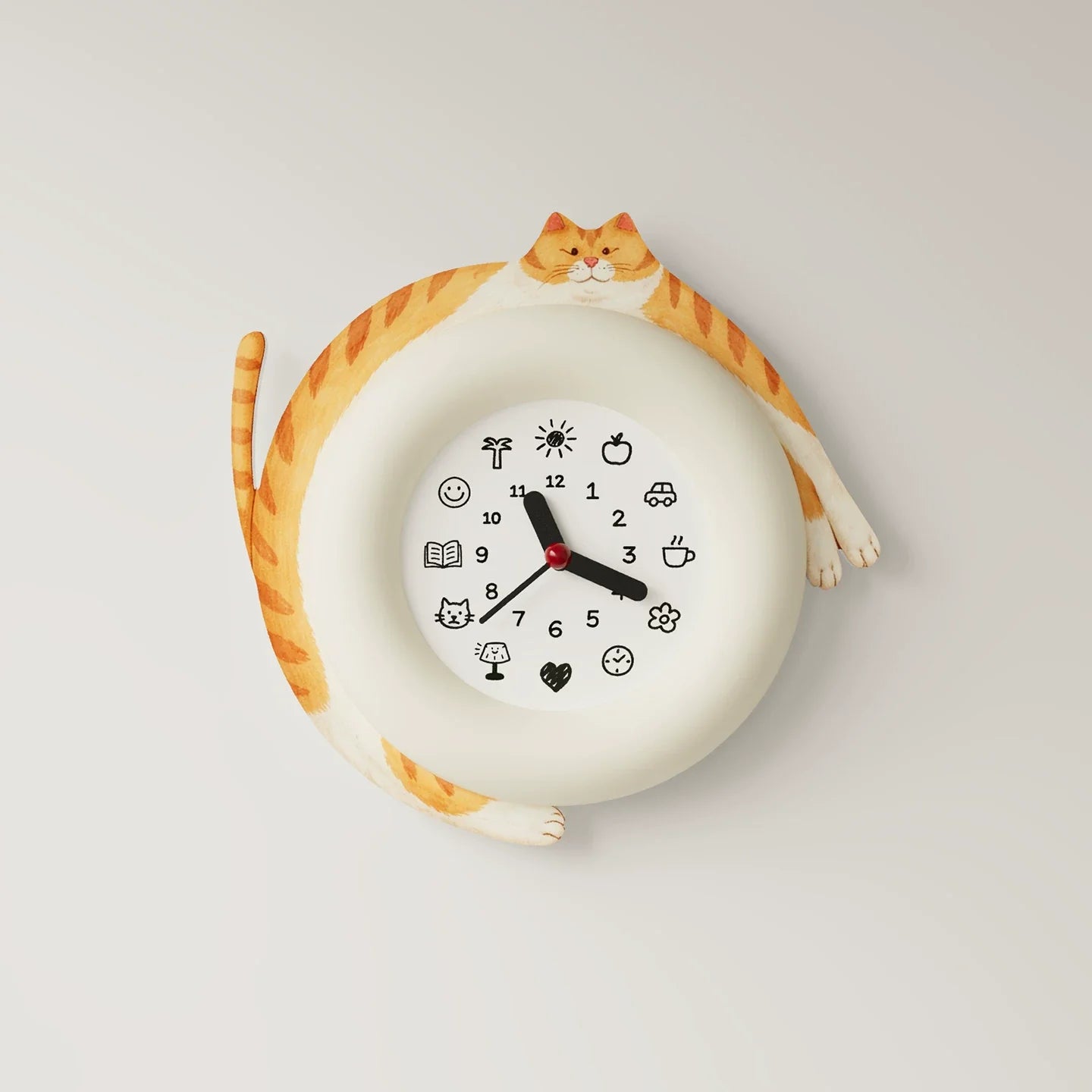 Cute Cat Hug Wall Clock-0