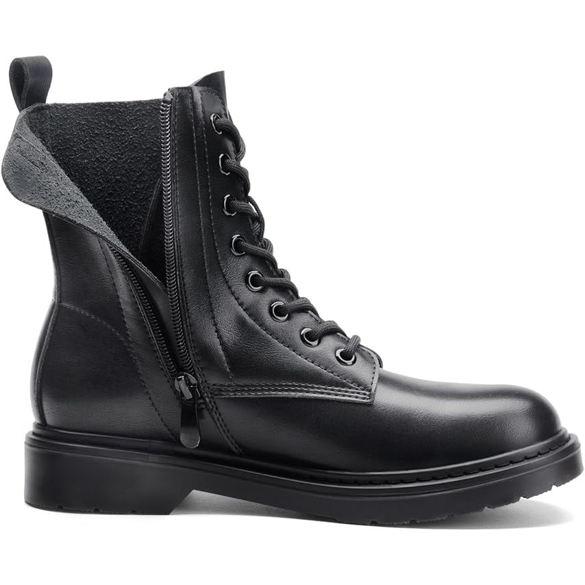 Dream Pairs Womens Size 10 Black Faux Leather Lace Up Low Heel Combat Boots