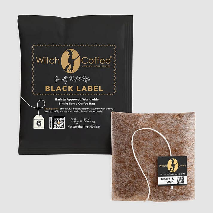 Witch Coffee - 13 Black Label individually Wrapped Steeped Coffee Bags-0