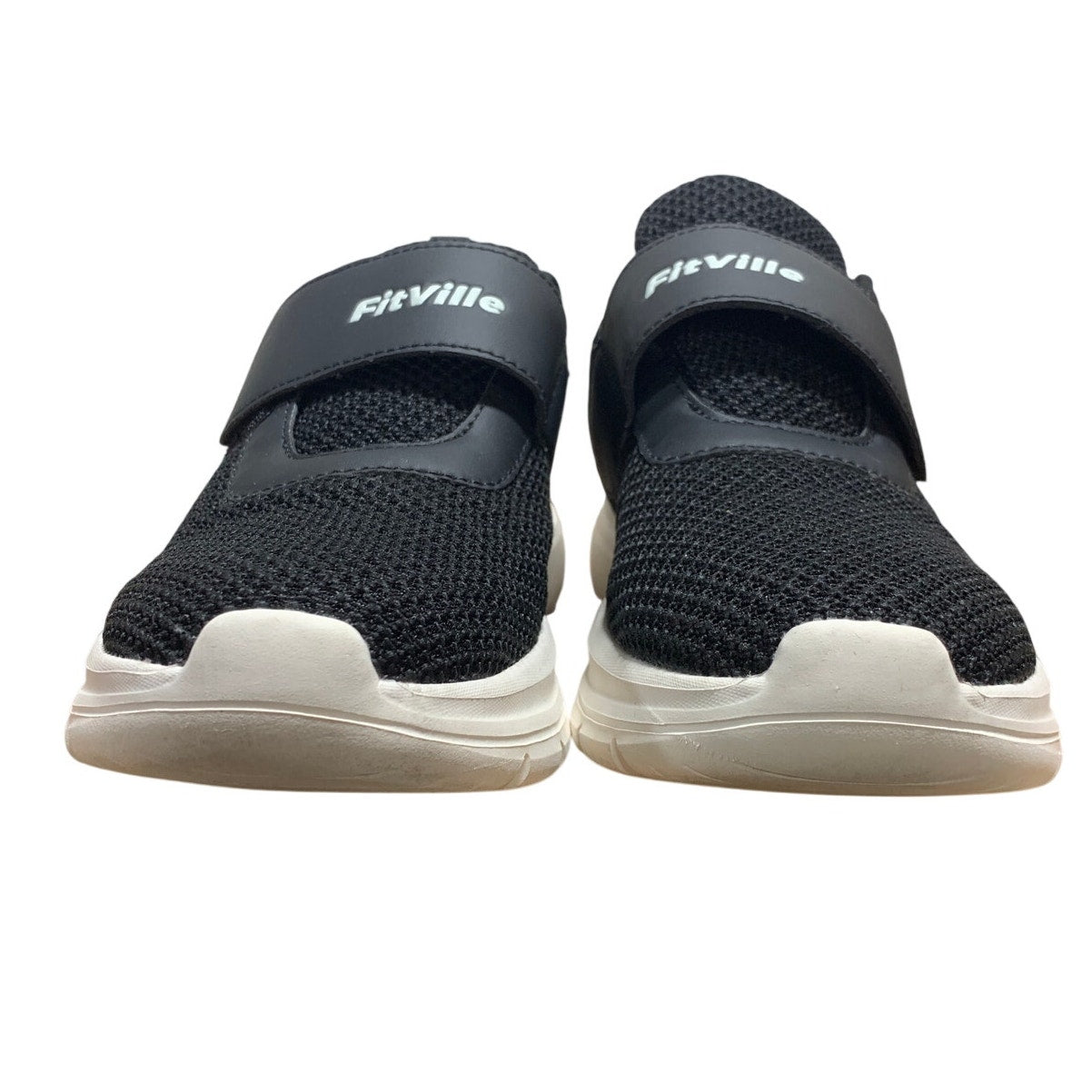 Fitville Womens Size 8 Black Sneakers Closed Round Toe Hook Loop Fastener Shoes