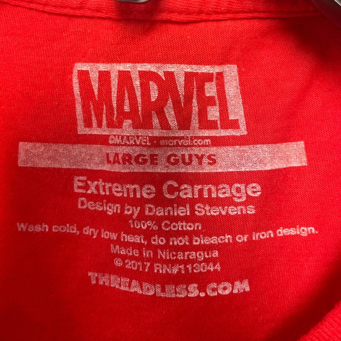 Marvel Mens Large 100% Cotton Carnage Short Sleeve Crew Neck Graphic Tee Shirt