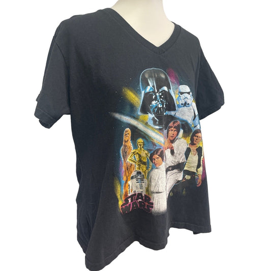 Disney Star Wars Womens Plus Size XXL Vader Luke Leia Han Chewy Cotton Tee Shirt