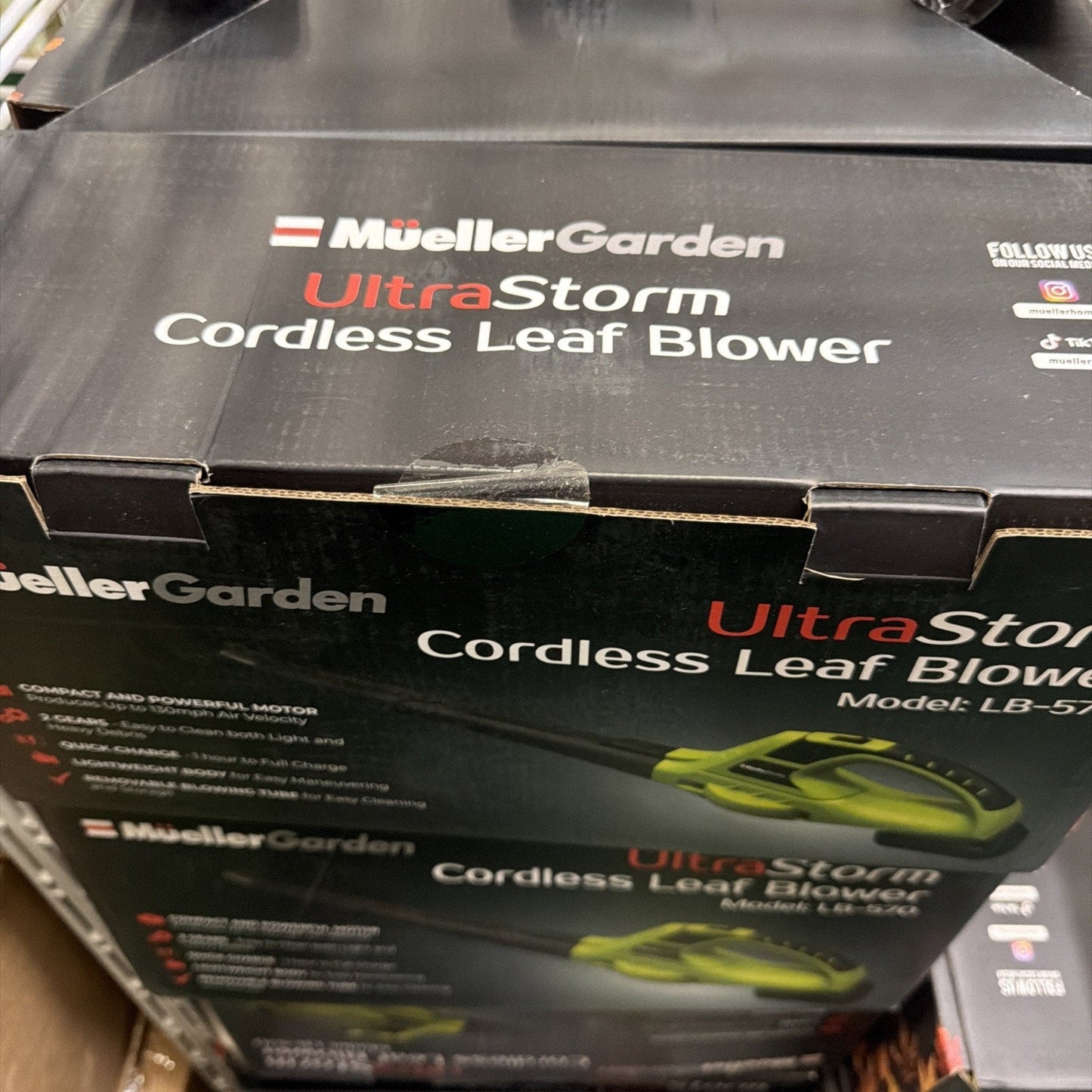 Mueller UltraStorm Leaf Blower Cordless Electric, 140 MPH 20 V Motor, OPEN BOX