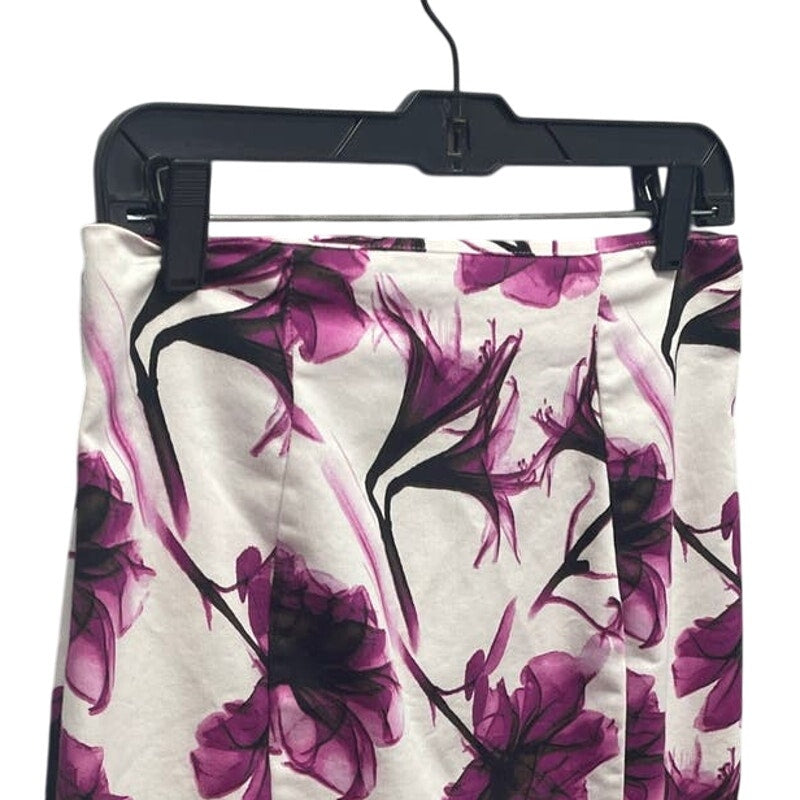 Worthington Womens Size 10 Floral Cotton Blend Unlined Long Pencil Skirt