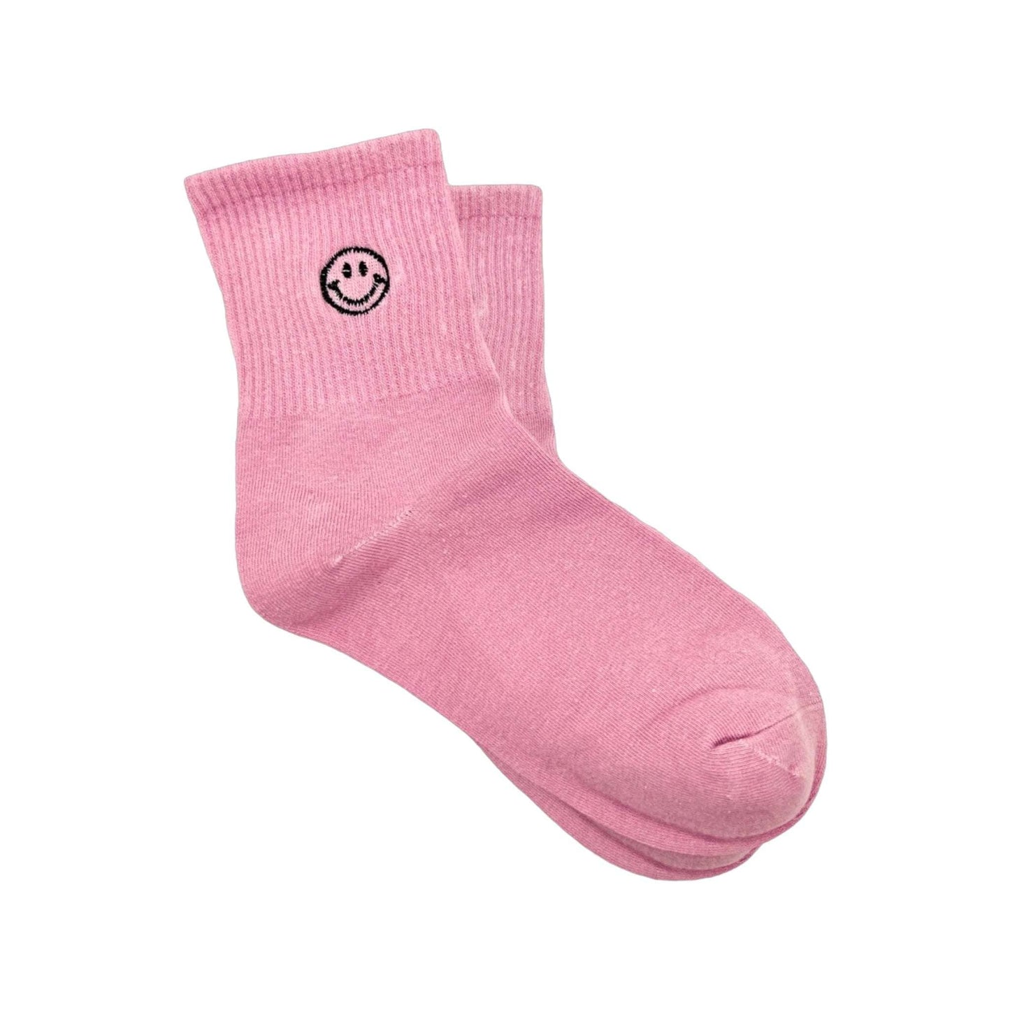 Smiley Face Socks in Dusty Pink for Joyful Comfort