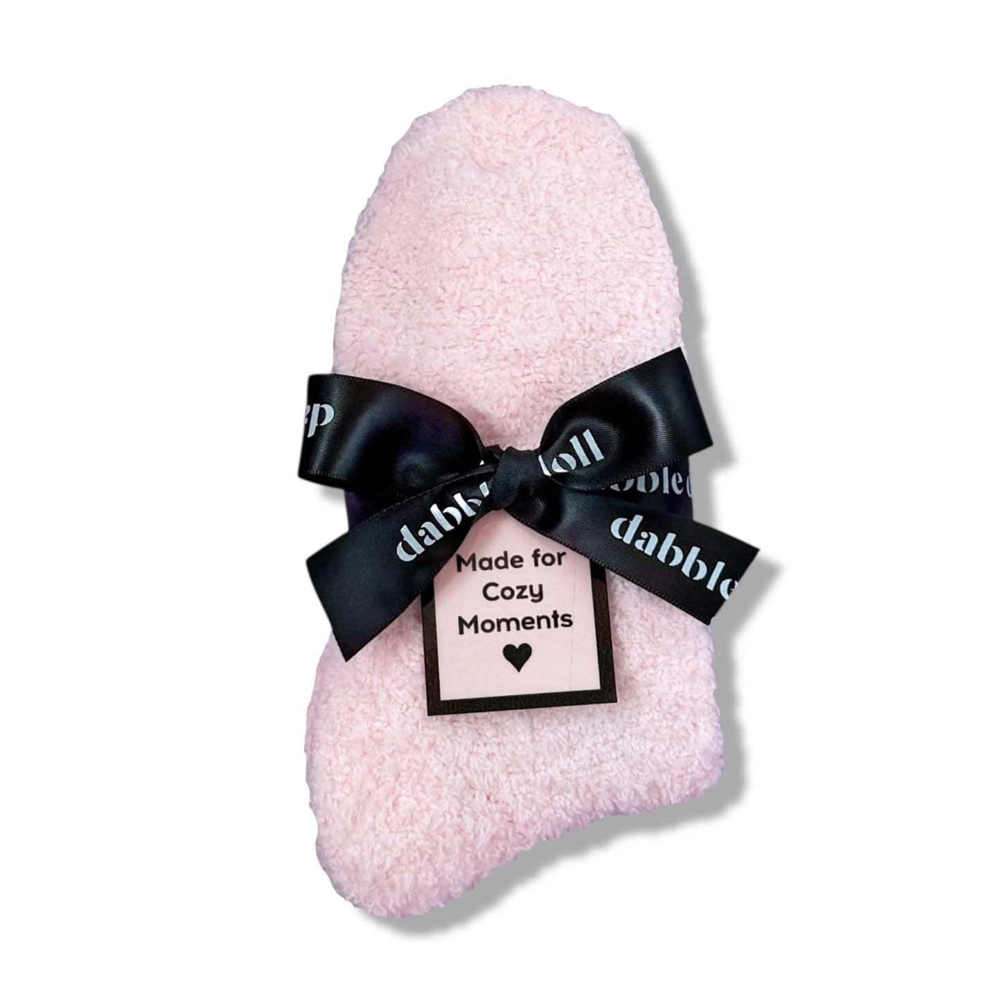 Cozy Moments Fluffy Socks - Pink with Ribbon