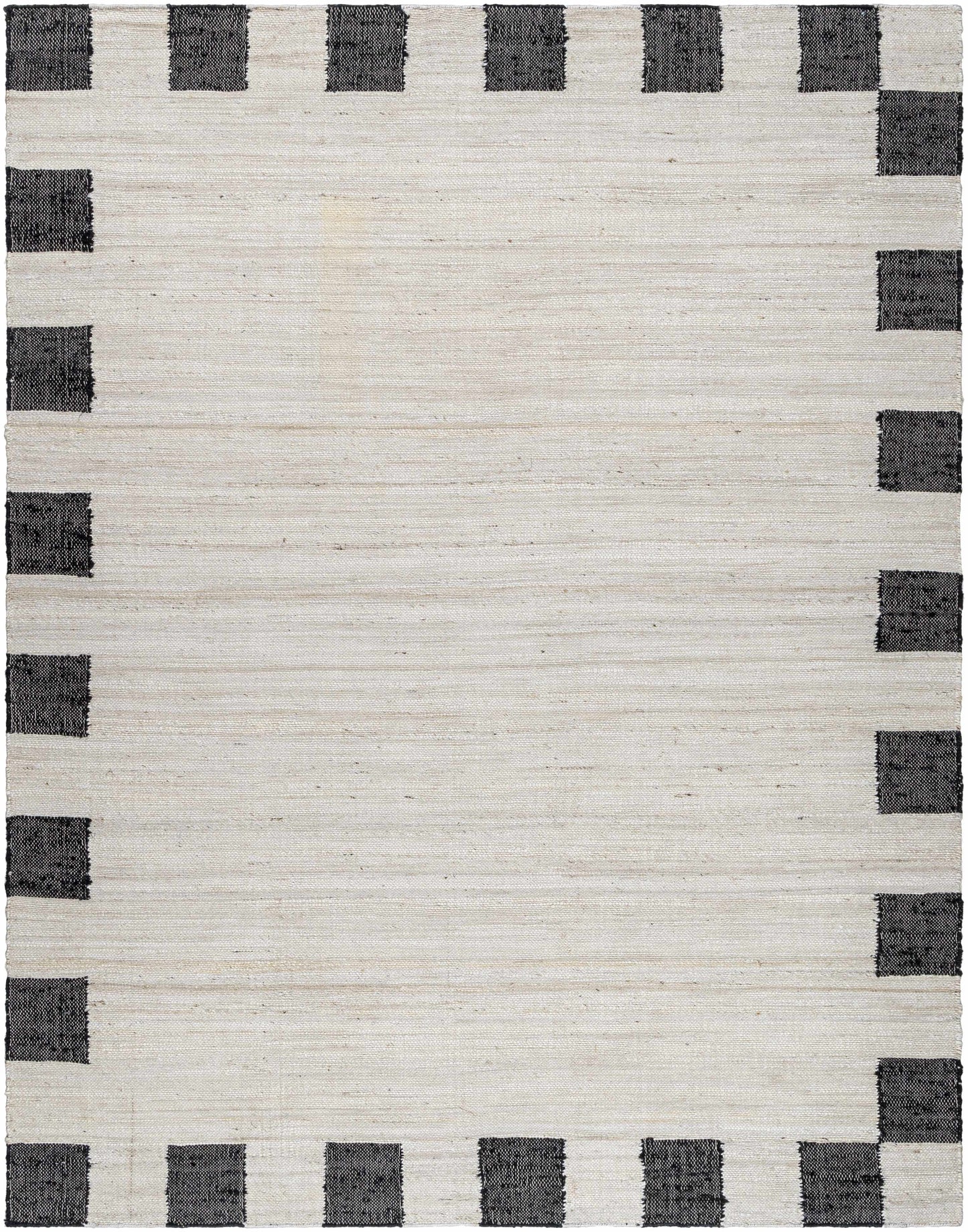 Rocio Dotted Bordered White Jute Carpet-0