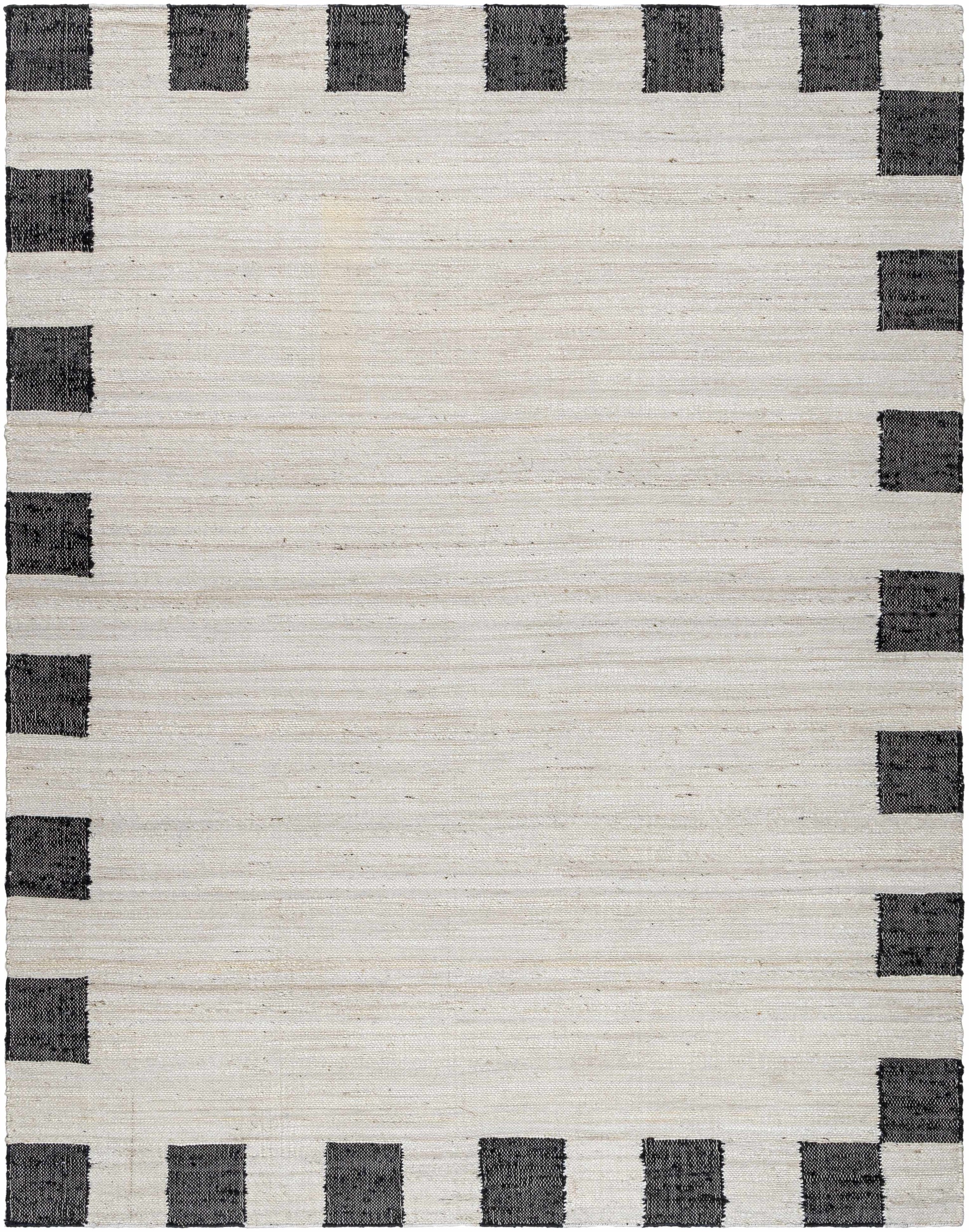Rocio Dotted Bordered White Jute Carpet-0