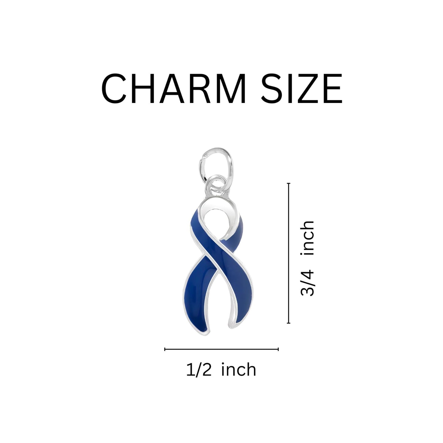 10 Pack Dark Blue Ribbon Awareness Charms
