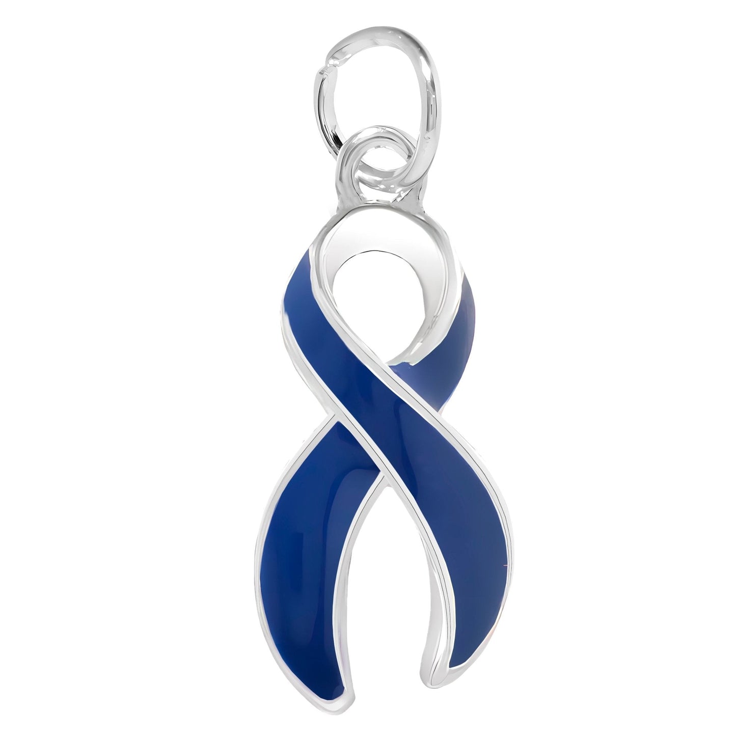 10 Pack Dark Blue Ribbon Awareness Charms