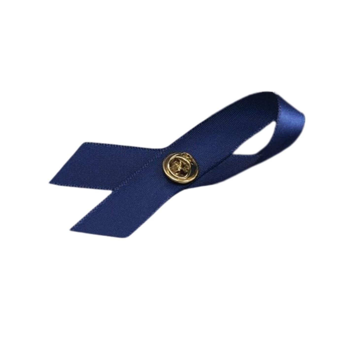 10 Pack Dark Blue Satin Ribbon Awareness Pins