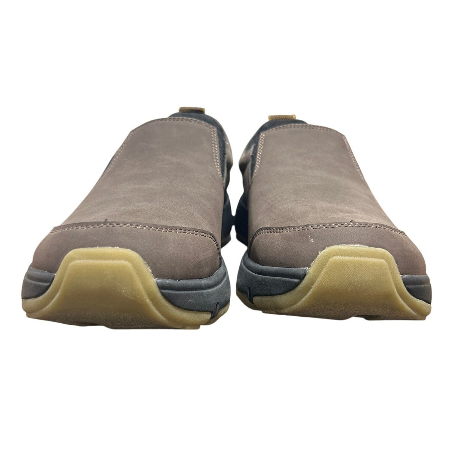 New In Box Gerry Men Size 11 Brown Faux Leather Slide On Moc II Sneakers Shoes