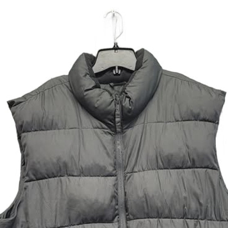 Old Navy Mens Gray XXL Polyester Full Zip Lined Puffer Vest w Front Pockets