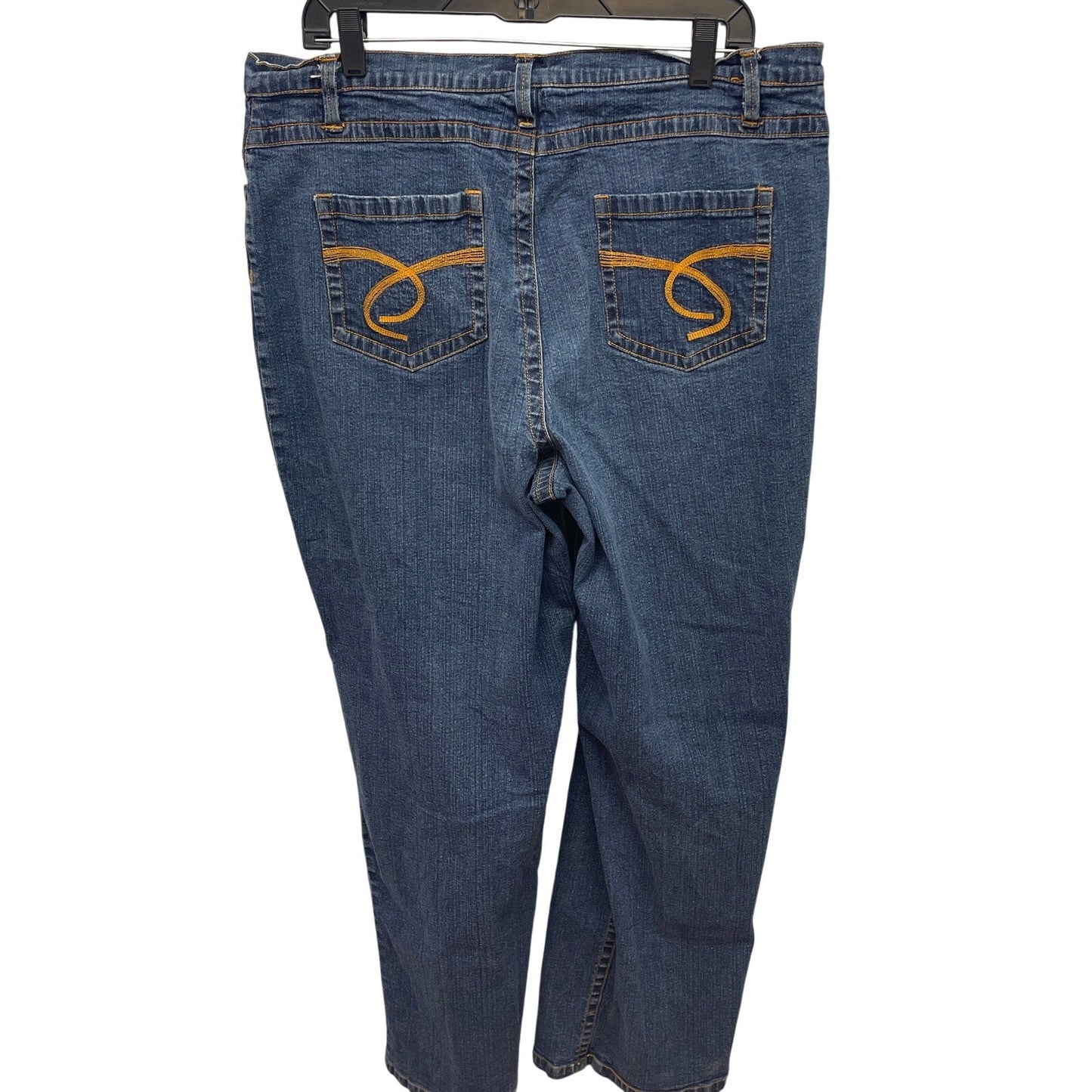 Blue Couture Size 18W Tall Straight Leg Stretch Cotton Blend Denim Blue Jeans