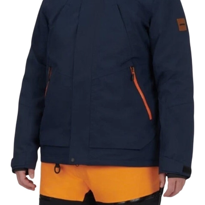 New Ski-Doo Mens XL Dark Navy Blue Orange Corida 3-in-1 Shell Ski Jacket Coat