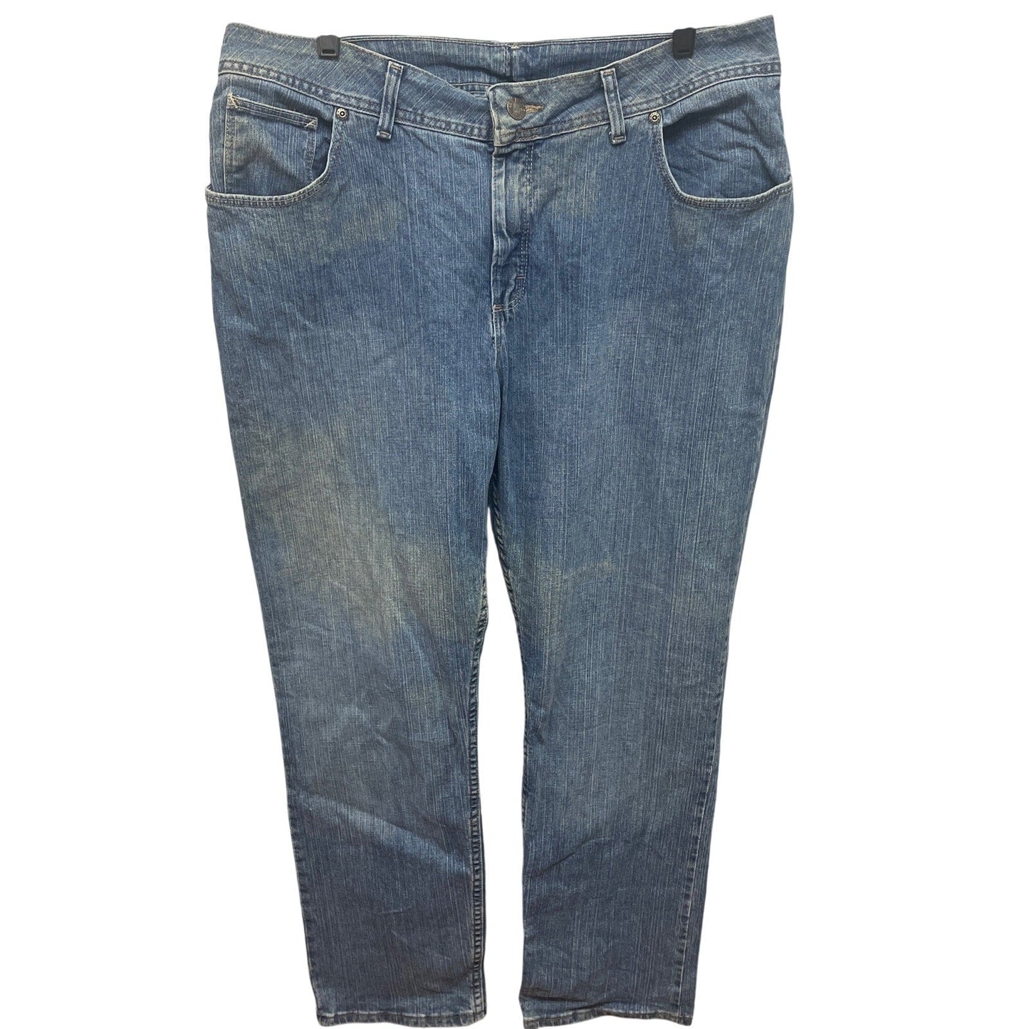 Riders by Lee Womens 20W Stretch Cotton Straight Leg Med Wash Denim Blue Jeans