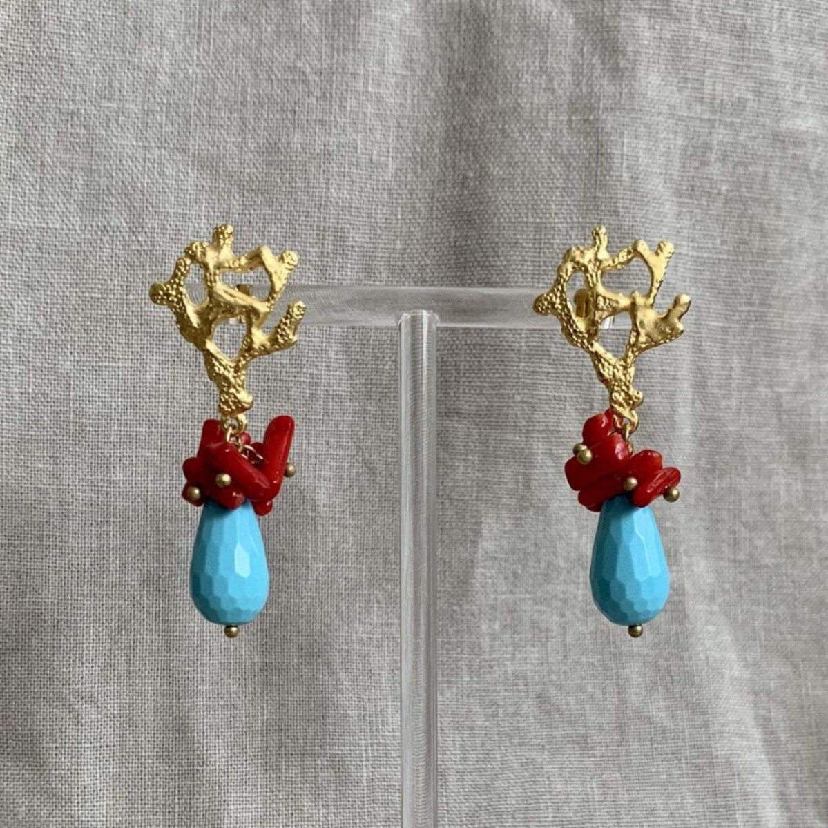 Fashionable Ocean Coral Stainless Steel Earrings
